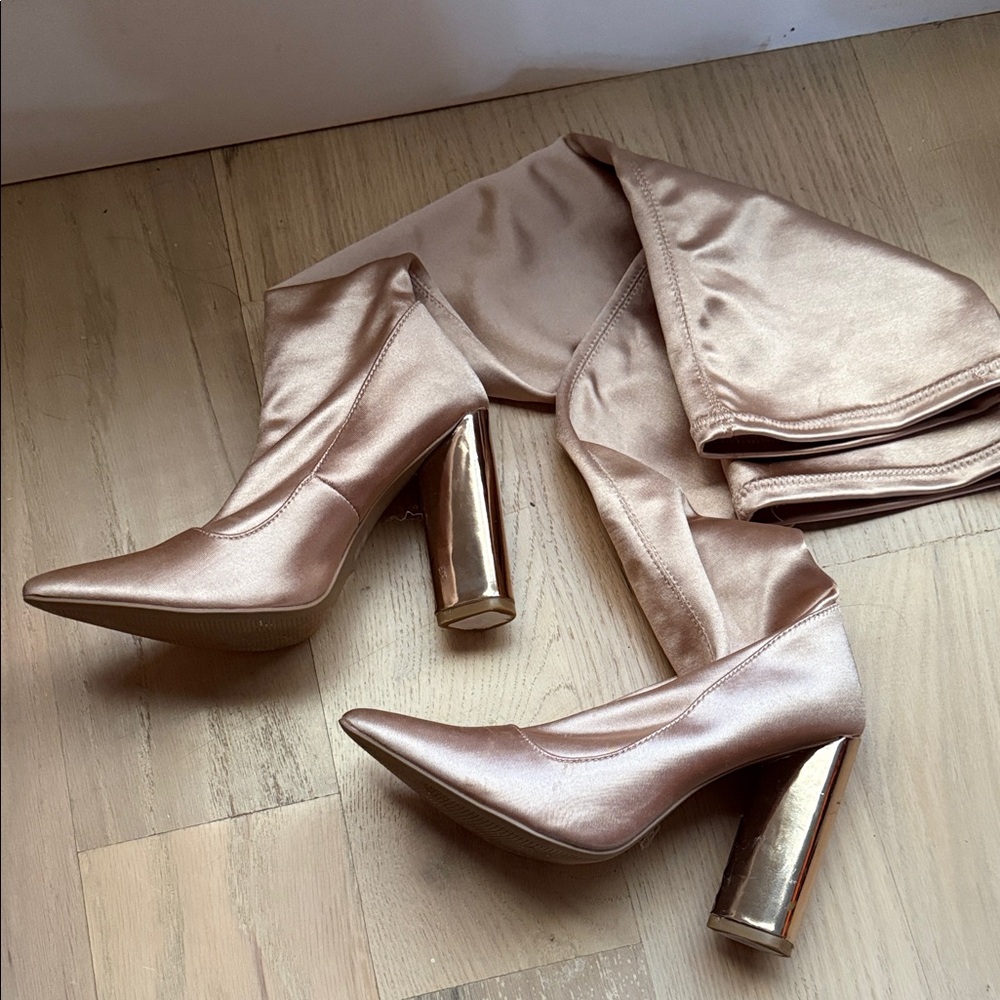 Charlotte Russe Gold Heeled Boots